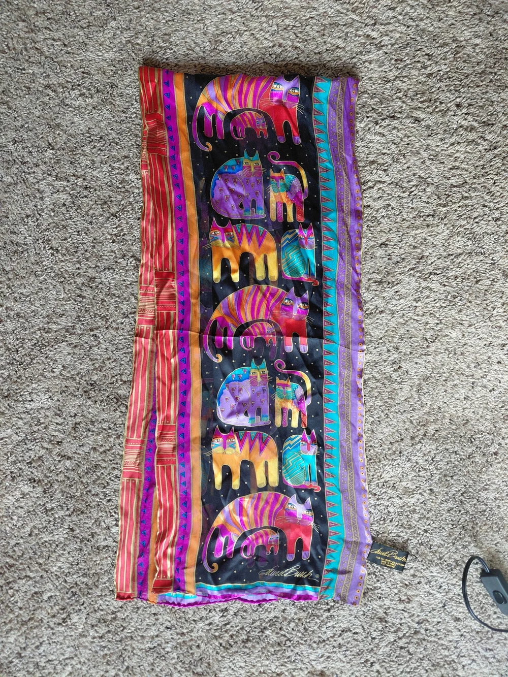 Vintage Laurel Burch 100% Silk Iconic 